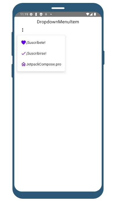 Imagen del componente DropdownMenu- Material Design