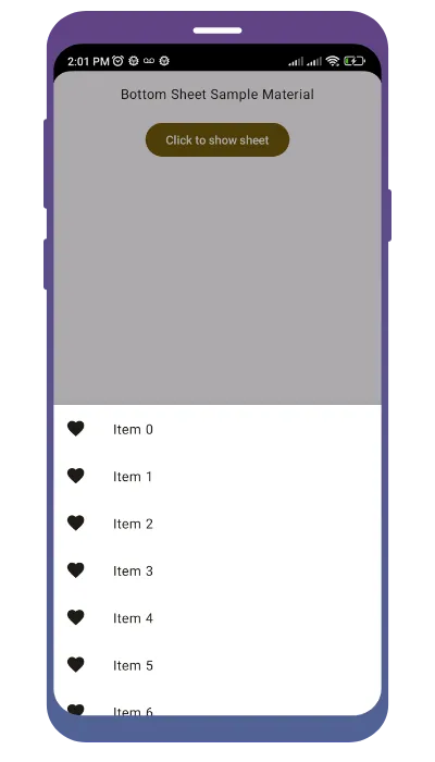 Imagen del componente BottomSheet - Material