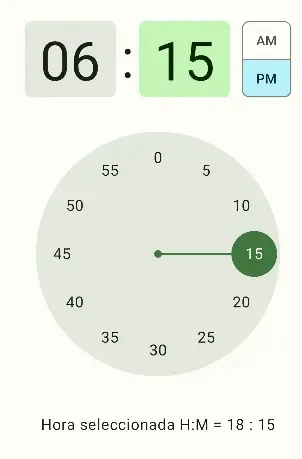 TimePicker Ejemplo